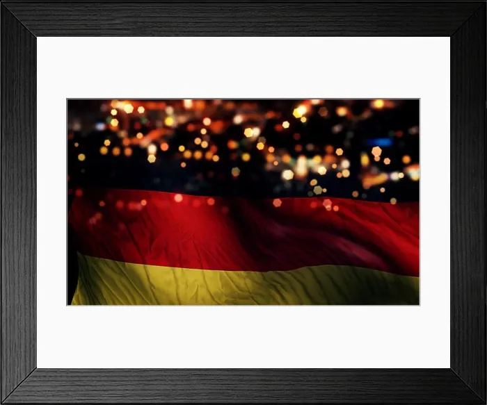 Framed Print : Germany National Flag Light Night Bokeh Abstract Background Framed Print : Germany National Flag Light Night Bokeh Abstract Background
