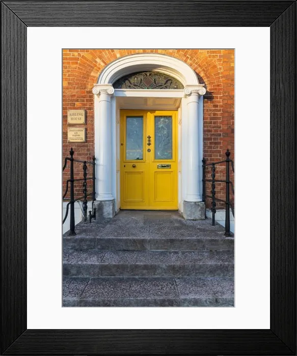 Framed Print : Yellow Georgian door and stone steps on St Patricks Quay, Cork City, Ireland Framed Print : Yellow Georgian door and stone steps on St Patricks Quay, Cork City, Ireland