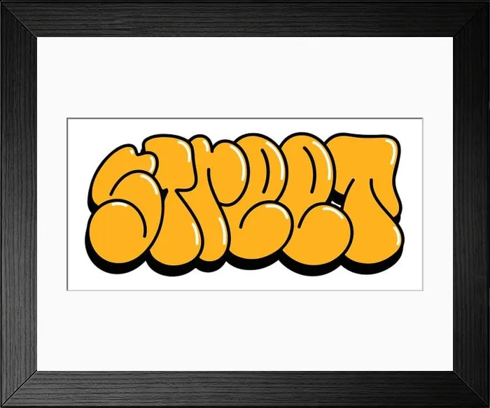 Framed Print : multicolored background, graffiti letters, bright colored inscriptions in the style of graffiti street art Framed Print : multicolored background, graffiti letters, bright colored inscriptions in the style of graffiti street art
