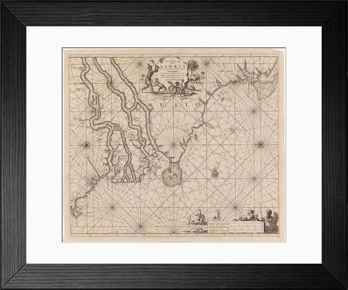 Framed Print : Sea Card from the Gambia coast and a part of the Senegal Coast Framed Print : Sea Card from the Gambia coast and a part of the Senegal Coast