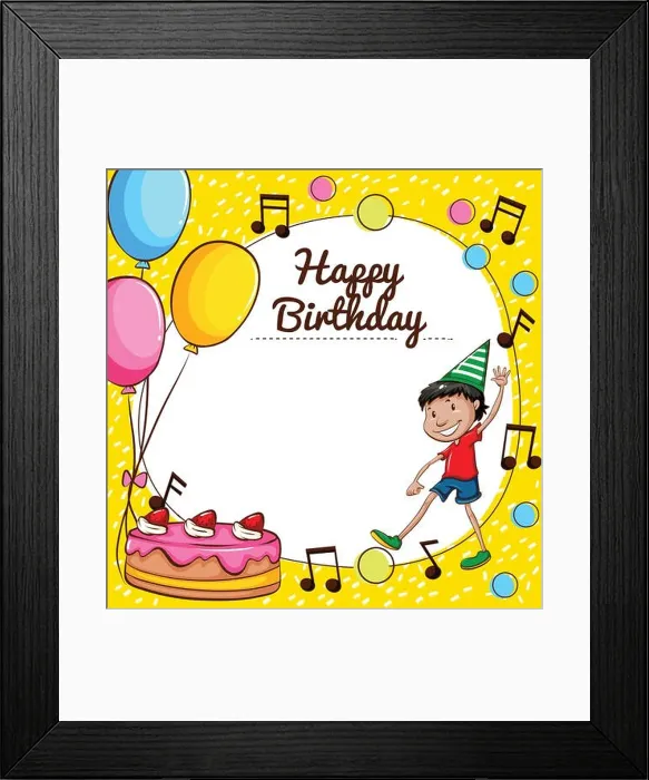 Framed Print : Happy birthday card template
