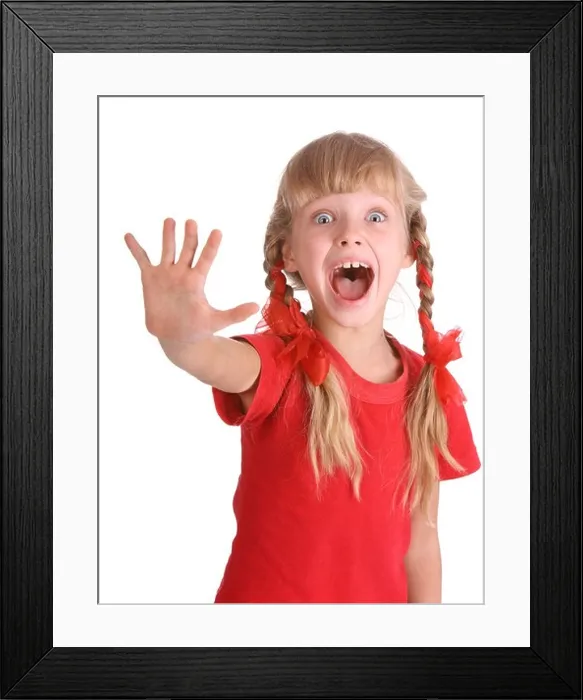 Framed Print : Child with stop hand sign Framed Print : Child with stop hand sign