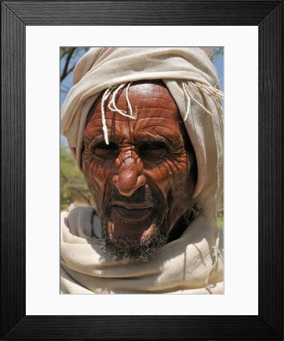 Framed Print : Old Ethiopian man, portrait, Amhar, Amhara, Ethiopia, Africa