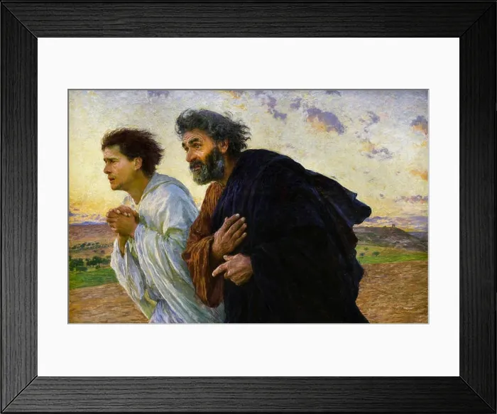 Framed Print : Les disciples Pierre et Jean courant au sépulcre le matin de la Résurrection - The disciples Peter Framed Print : Les disciples Pierre et Jean courant au sépulcre le matin de la Résurrection - The disciples Peter