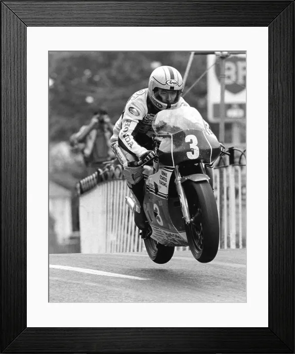 Framed Print : Joey Dunlop takes off at Ballaugh Bridge Isle of Man TT races Framed Print : Joey Dunlop takes off at Ballaugh Bridge Isle of Man TT races