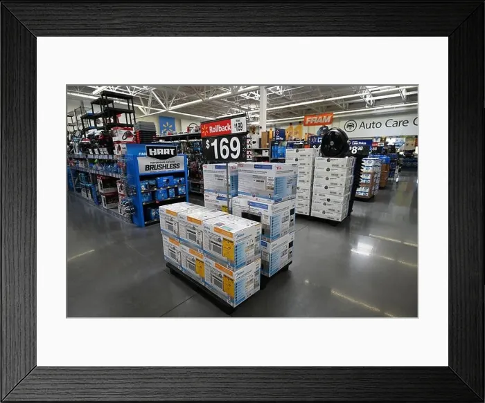 Framed Print : The Inside of a Walmart store Framed Print : The Inside of a Walmart store