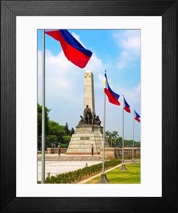 Framed Print : Flags, marines and statue at Rizal Park, Luneta, Manila, Philippines Framed Print : Flags, marines and statue at Rizal Park, Luneta, Manila, Philippines