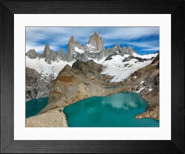 Framed Print : Aerial view of the stunning Laguna de los Tres Framed Print : Aerial view of the stunning Laguna de los Tres