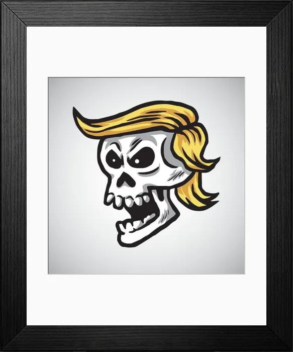 Framed Print : Donald Trump Skull Cartoon Vector Illustration. November 19, 2017 Framed Print : Donald Trump Skull Cartoon Vector Illustration. November 19, 2017