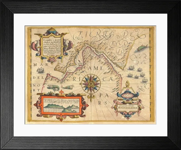 Framed Print : Atlas, map from 1623, South Pole Framed Print : Atlas, map from 1623, South Pole