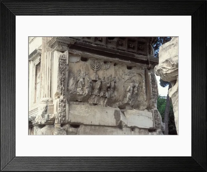 Framed Print : ARCH OF TITUS PANEL FROM THE ARCH DEPICTING ROMAN SOLDIERS IN TRIUMPHANT PROCESSION CARRYING THE GOLDEN MENORAH & OTHER Framed Print : ARCH OF TITUS PANEL FROM THE ARCH DEPICTING ROMAN SOLDIERS IN TRIUMPHANT PROCESSION CARRYING THE GOLDEN MENORAH & OTHER