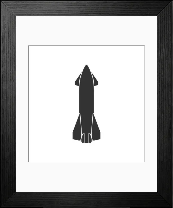Framed Print : Realistic vector icon of the Starship prototype spaceship Framed Print : Realistic vector icon of the Starship prototype spaceship