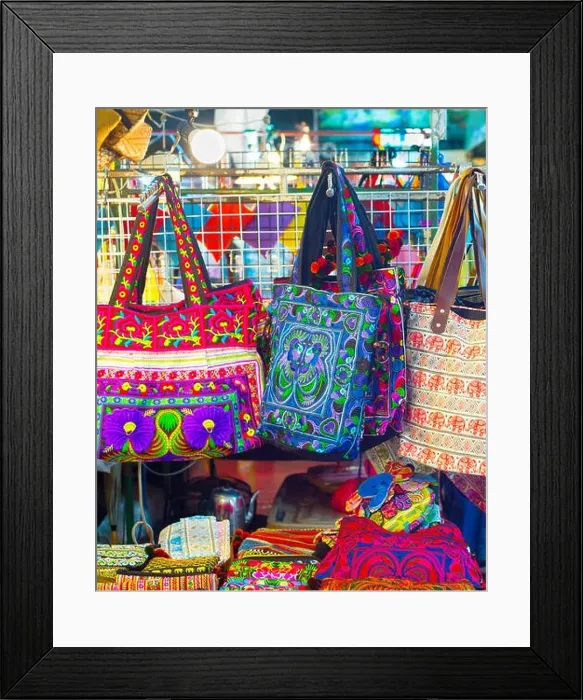 Framed Print : Thailand bags at night market Framed Print : Thailand bags at night market