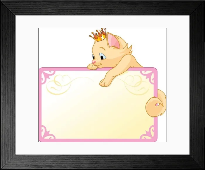 Framed Print : Cat Princess Invite or Placard Framed Print : Cat Princess Invite or Placard