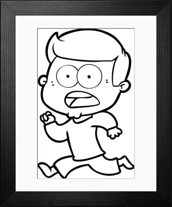 Framed Print : cartoon shocked man Framed Print : cartoon shocked man