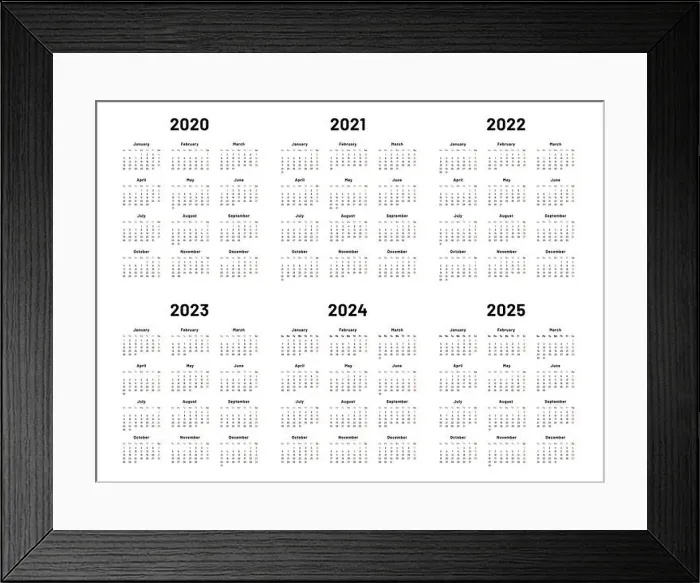 Framed Print : Calendar grid. 2020 2021 and 2022 yearly calendars Framed Print : Calendar grid. 2020 2021 and 2022 yearly calendars