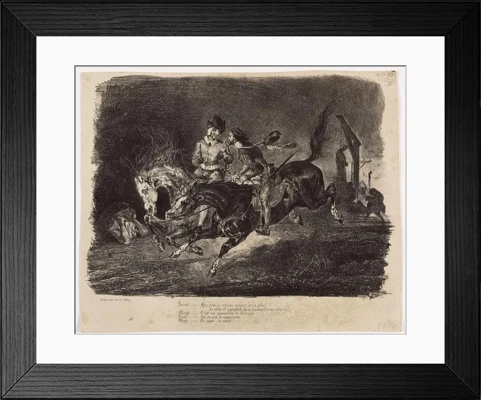 Framed Print : Faust and Mephistopheles galloping in the night of the Sabbath Framed Print : Faust and Mephistopheles galloping in the night of the Sabbath