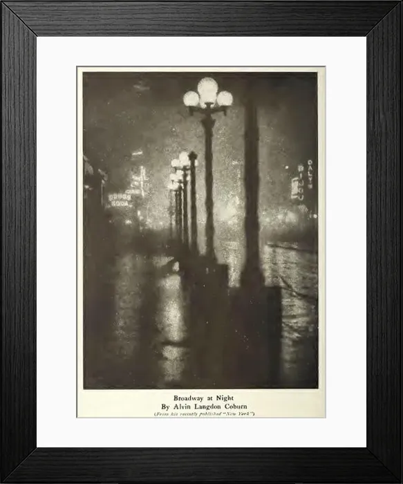 Framed Print : Atmospheric vintage photograph Broadway at Night by American photographer, Alvin Langdon Coburn Framed Print : Atmospheric vintage photograph Broadway at Night by American photographer, Alvin Langdon Coburn