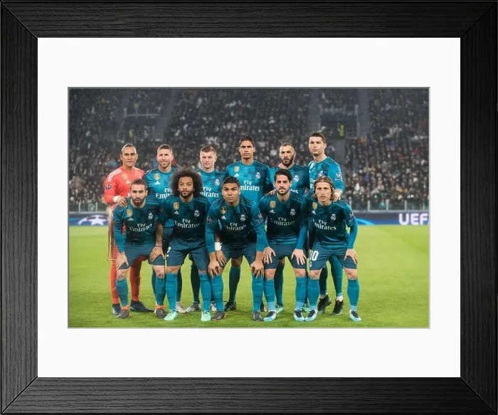 Framed Print : Turin, Italy. 03rd Apr, 2018. Real Madrid Team during the Champions League match Juventus FC vs Real Madrid Framed Print : Turin, Italy. 03rd Apr, 2018. Real Madrid Team during the Champions League match Juventus FC vs Real Madrid