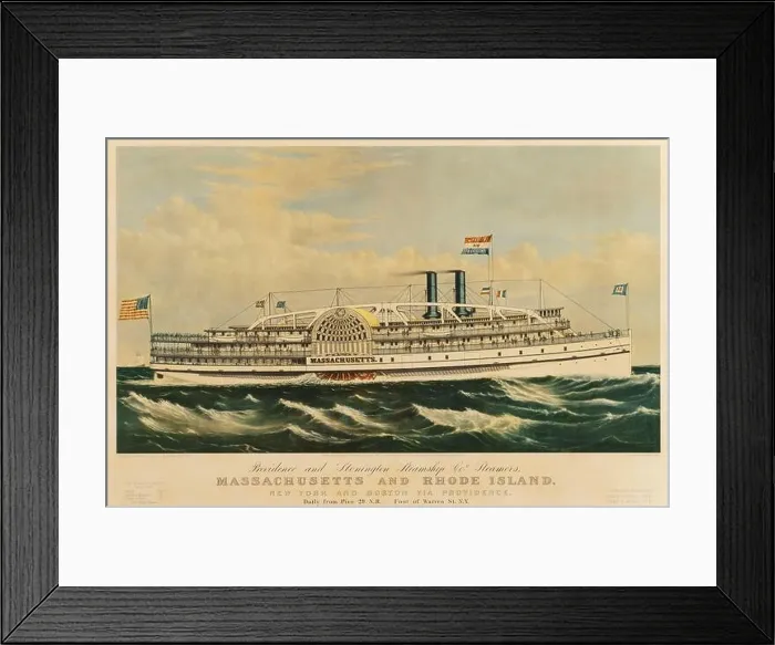 Framed Print : Currier & Ives Providence and Stonington Steamship Co Framed Print : Currier & Ives Providence and Stonington Steamship Co