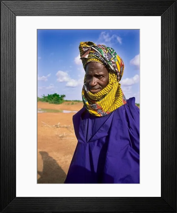 Framed Print : Portrait of a man wearing typical clothes in Mali Framed Print : Portrait of a man wearing typical clothes in Mali