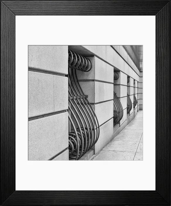 Framed Print : Ornate window bars on building Framed Print : Ornate window bars on building