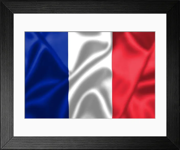 Framed Print : France flag blowing in the wind. Background texture Framed Print : France flag blowing in the wind. Background texture