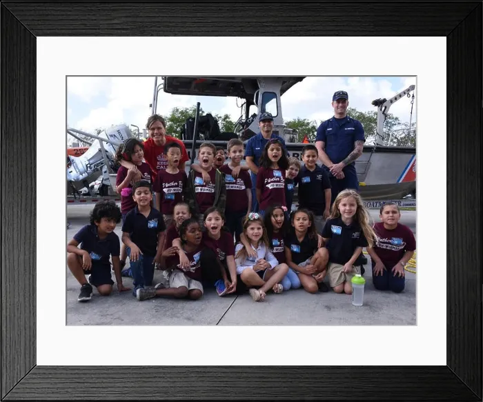 Framed Print : Members with Coast Guard Aids to Navigation Team Fort Lauderdale take a moment for a photo with a Panther Run Framed Print : Members with Coast Guard Aids to Navigation Team Fort Lauderdale take a moment for a photo with a Panther Run