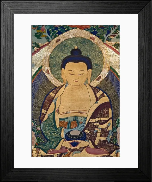 Framed Print : Detail of a painted Tibetan thanka Buddhist iconography Tibet Framed Print : Detail of a painted Tibetan thanka Buddhist iconography Tibet