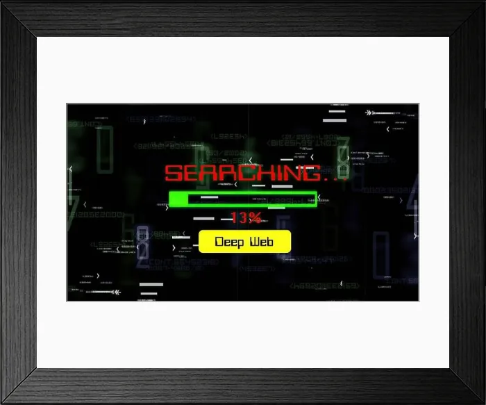 Framed Print : Searching on deep web progress bar Framed Print : Searching on deep web progress bar