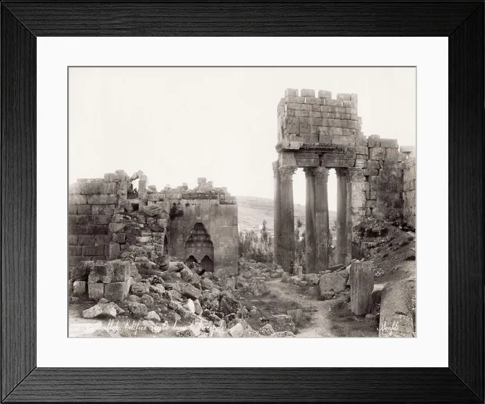 Framed Print : Vintage 19th century photograph: view inside the Acropolis, Baalbec, Baalbek, Lebanon Framed Print : Vintage 19th century photograph: view inside the Acropolis, Baalbec, Baalbek, Lebanon