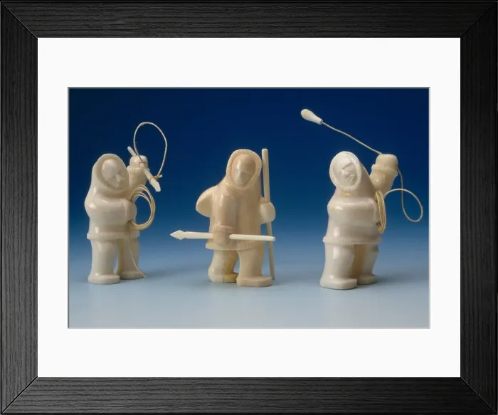 Framed Print : Alaskan Native Inupiat Ivory Carving Hunters by J.Tiulana Portrait Framed Print : Alaskan Native Inupiat Ivory Carving Hunters by J.Tiulana Portrait