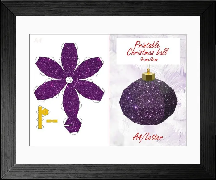 Framed Print : DIY 3D Paper Christmas Tree Ball Framed Print : DIY 3D Paper Christmas Tree Ball