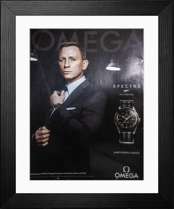 Framed Print : 2015 Omega Seamaster Spectre 007 watch print ad James Bond Spectre advert with Daniel Craig in a Time magazine Framed Print : 2015 Omega Seamaster Spectre 007 watch print ad James Bond Spectre advert with Daniel Craig in a Time magazine