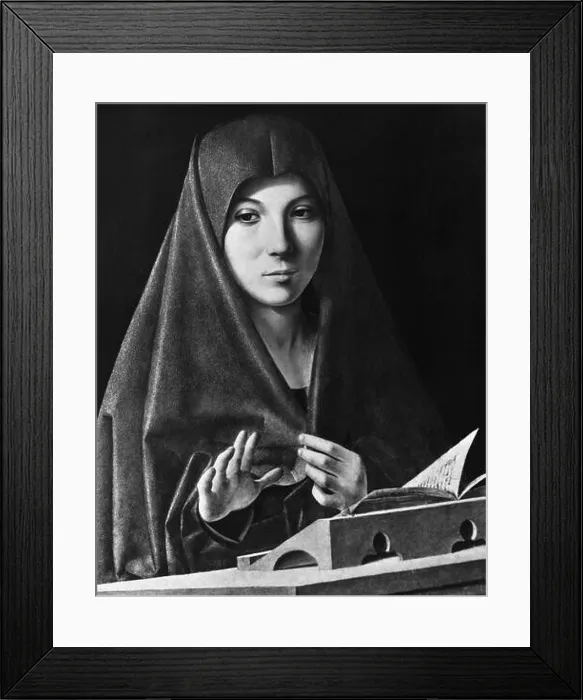 Framed Print : The Virgin After the Annunciation by Antonello da Messina, print, circa 1430-1479 Framed Print : The Virgin After the Annunciation by Antonello da Messina, print, circa 1430-1479