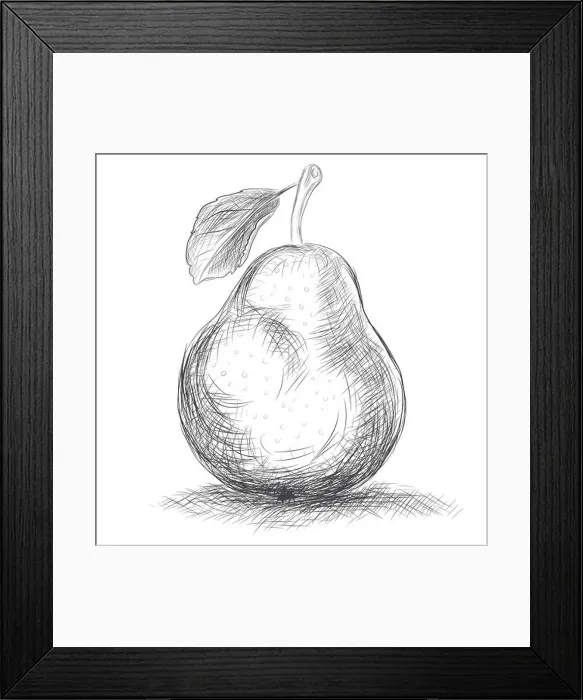 Framed Print : Hand drawing pear. Rasterized Copy Framed Print : Hand drawing pear. Rasterized Copy