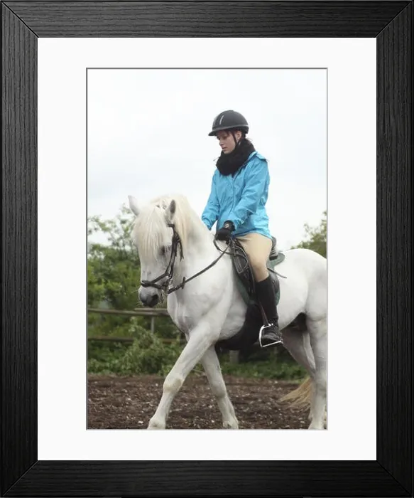 Framed Print : Girl riding on Connemara Stallion Framed Print : Girl riding on Connemara Stallion