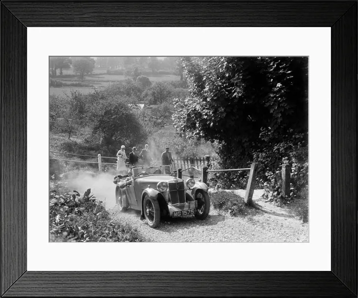 Framed Print : MG Magna taking part in a West Hants Light Car Club Trial, Ibberton Hill, Dorset, 1930s. Artist: Bill Brunell Framed Print : MG Magna taking part in a West Hants Light Car Club Trial, Ibberton Hill, Dorset, 1930s. Artist: Bill Brunell