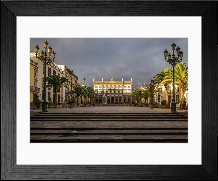 Framed Print : Spain, Canary Islands, Gran Canaria Island, Las Palmas de Gran Canaria, Plaza Santa Ana, dawn Framed Print : Spain, Canary Islands, Gran Canaria Island, Las Palmas de Gran Canaria, Plaza Santa Ana, dawn