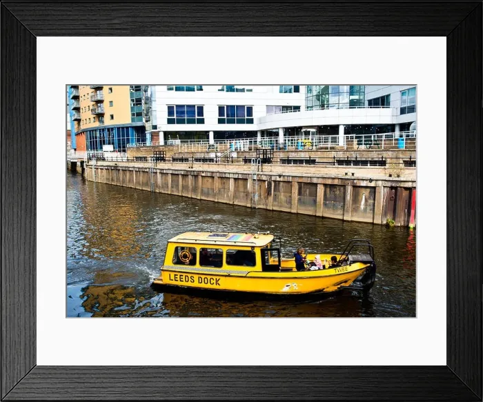 Framed Print : Water Taxi, Leeds Dock, Leeds, England Framed Print : Water Taxi, Leeds Dock, Leeds, England