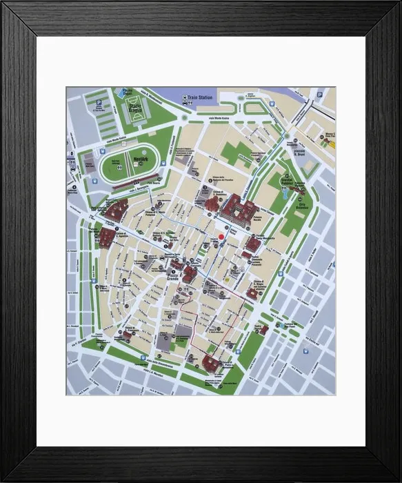 Framed Print : Modena city center map, Italy Framed Print : Modena city center map, Italy