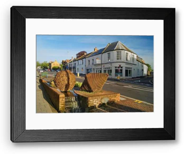 Framed Print : UK, Somerset, Chard, High Street, Ball & Whirl Sculptures Framed Print : UK, Somerset, Chard, High Street, Ball & Whirl Sculptures