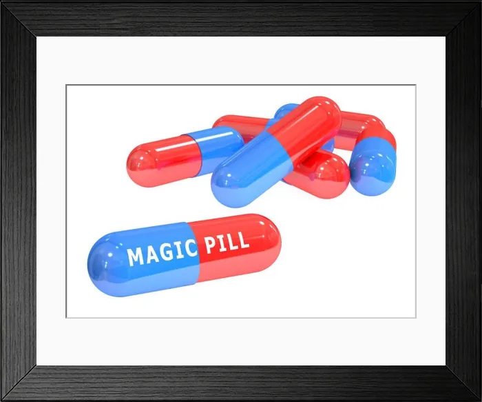 Framed Print : magic pills isolated on white background Framed Print : magic pills isolated on white background