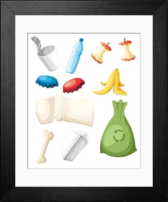 Framed Print : Garbage collection icon. Trash set Framed Print : Garbage collection icon. Trash set