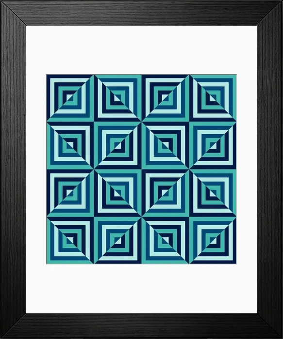 Framed Print : Seamless pattern with Geometric motifs in 4 colors Framed Print : Seamless pattern with Geometric motifs in 4 colors