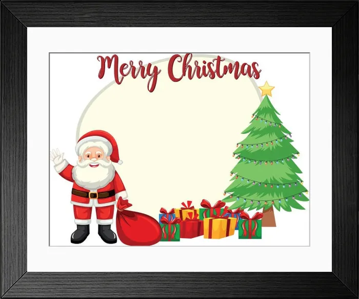 Framed Print : Merry Christmas card template