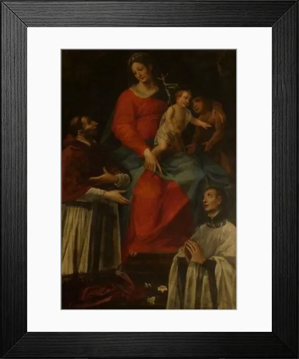 Framed Print : Vincenzo Rustici - Madonna with St Carolus Borromeus and St Aloysius Gonzaga Framed Print : Vincenzo Rustici - Madonna with St Carolus Borromeus and St Aloysius Gonzaga