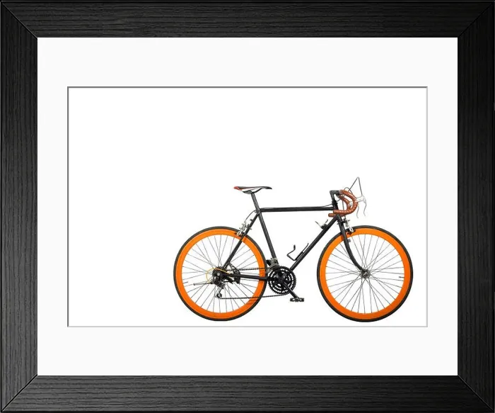 Framed Print : Dirty bicycle cut for white isolated with copy space Framed Print : Dirty bicycle cut for white isolated with copy space