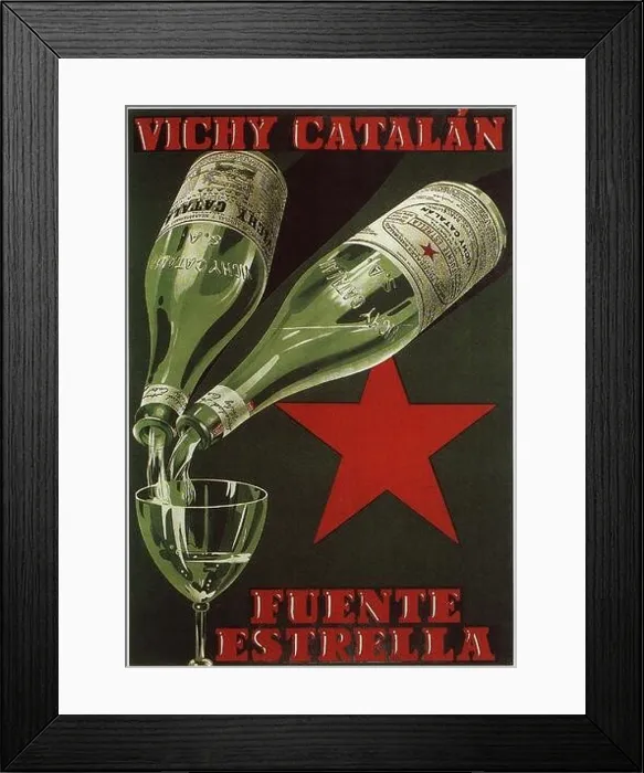 Framed Print : Publicidad. Agua de Vichy Catalán y Fuente Estrella. Cartel de 1930. Facsímil de 1960 Framed Print : Publicidad. Agua de Vichy Catalán y Fuente Estrella. Cartel de 1930. Facsímil de 1960