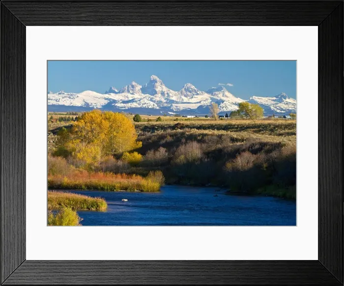 Framed Print : The Teton Mountain Range at Henrys Fork near Ashton, Idaho, USA Framed Print : The Teton Mountain Range at Henrys Fork near Ashton, Idaho, USA